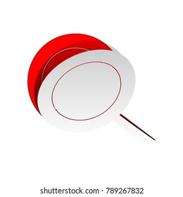 Pan sign. Vector. Detachable paper icon with red body stock. Isolated.