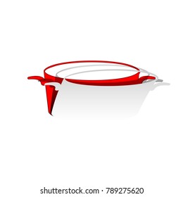 Pan sign. Vector. Detachable paper icon with red body stock. Isolated.