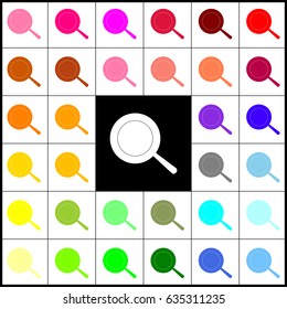 Pan sign. Vector. Felt-pen 33 colorful icons at white and black backgrounds. Colorfull.