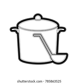 Pan  sign. Vector. Flat style black icon on white.