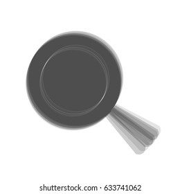 Pan sign. Vector. Gray icon shaked at white background.