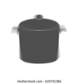 Pan sign. Vector. Gray icon shaked at white background.