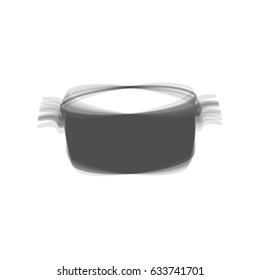 Pan sign. Vector. Gray icon shaked at white background.
