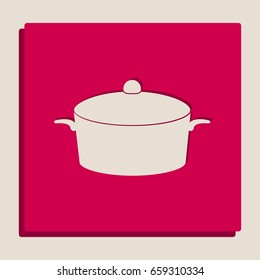 Pan sign. Vector. Grayscale version of Popart-style icon.