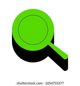 Pan sign. Vector. Green 3d icon with black side on white background. Isolated.