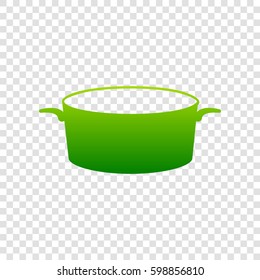 Pan sign. Vector. Green gradient icon on transparent background.