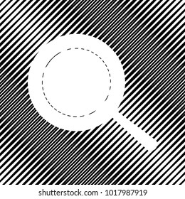 Pan sign. Vector. Icon. Hole in moire background.