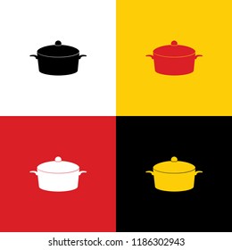 Pan sign. Vector. Icons of german flag on corresponding colors as background.