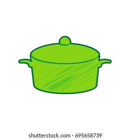 Pan sign. Vector. Lemon scribble icon on white background. Isolated