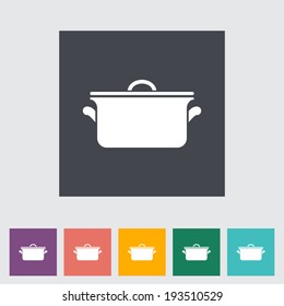 Pan. Single flat icon on the button. Vector illustration.