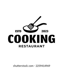 Küchen und Spatula Küche und Kochen Logo Design Vektor. Logo-Abbildung des Restaurants. Logo für Küchenwerkzeuge