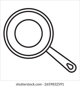 Vector de contorno de icono de stock de cacerola