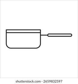 Vector de contorno de icono de stock de cacerola