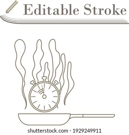 Pan Con Icono De Stopwatch. Diseño sencillo de Stroke modificable. Ilustración vectorial.
