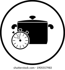 Pan Con Icono De Stopwatch. Diseño delgado del patrón de círculo. Ilustración vectorial.