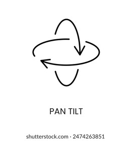 Pan tilt line vector icon with editable stroke