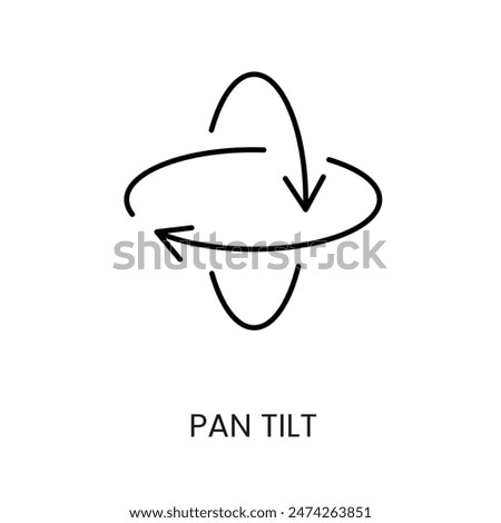Pan tilt line vector icon with editable stroke