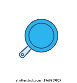 Icono azul del concepto del vector de pan - Signo de color moderno Frypan