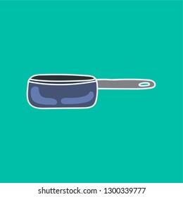 pan vector. hand drawn icon. kitchen illustration. editable stroke.