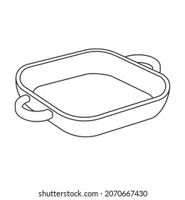 Pan vector icon.Outline vector icon isolated on white background pan.