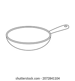 Pan vector icon.Outline vector icon isolated on white background pan.