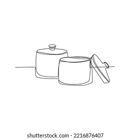 Ilustración vectorial panorámica dibujada en estilo de arte de línea