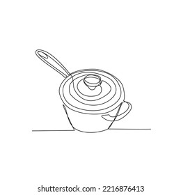 Pan vector illustration drawn in line art style