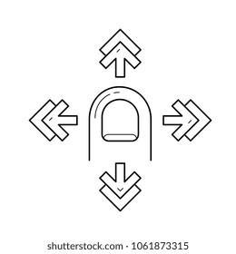 Icono de línea vector de plano aislado en fondo blanco. Icono de línea de panorámica para infografía, sitio web o aplicación.