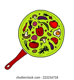 Pan with vegetables for your design