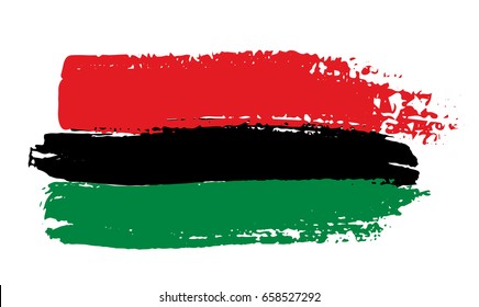 Pan-african flag drawn with brush in grunge style