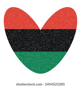 Pan-African flag heart. Retro heart in colours of Pan-Africa flag. Juneteenth square banner