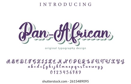 Pan-African Font Stylish brush painted an uppercase vector letters, alphabet, typeface