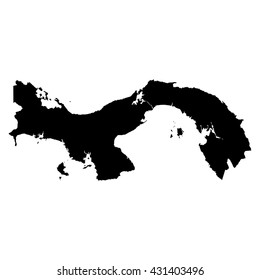 Panama black map on white background vector