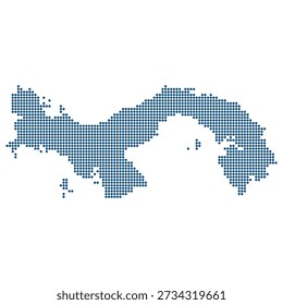 Panama Blue Dotted Vector Map for Global Logistics and Canal Infrastructure. Map of Panama dotted style.