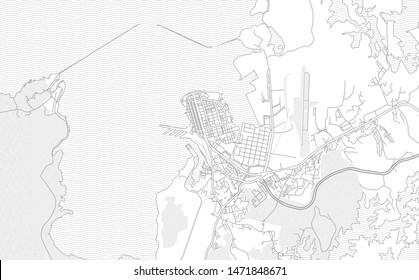 Colón, Colón, Panama, bright outlined vector map with bigger and minor roads and steets created for infographic backgrounds.