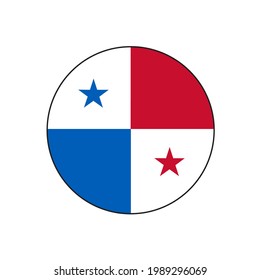 Botón de icono del vector de la bandera de Panamá para los conceptos de isla de América del Norte o Centroamérica. 