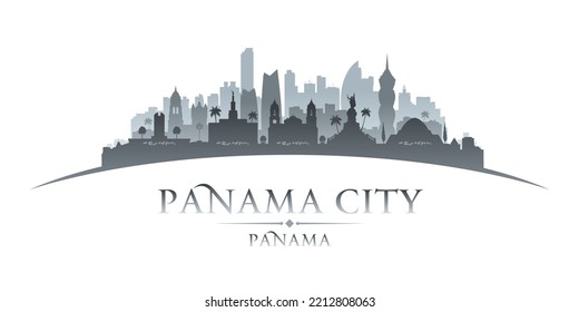 Panama city skyline silhouette. Vector illustration