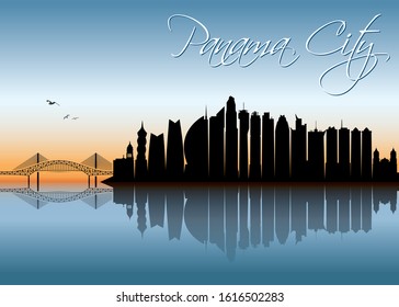 Panama City Skyline - Vector Illustration