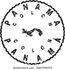 Panama Colon Round Seal Map Design