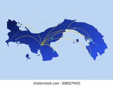 Panama concept map, illustration of Panama for internet or innovation or technology. File is suitable for digital editing and prints of all sizes.
