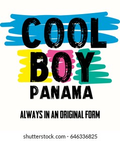 panama cool boy,t-shirt print poster vector illustration