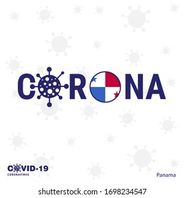 Panama Coronavirus Typography. COVID-19 country banner. Stay home, Stay Healthy. Take care of your own health
