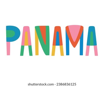 panama country lettering colorful style