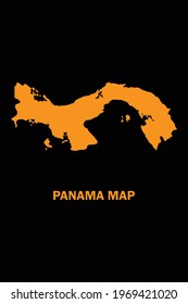 Panama Country Map with black background