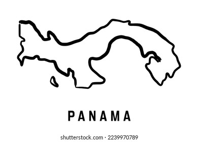 Panama country map simple outline. Vector hand drawn simplified style map.