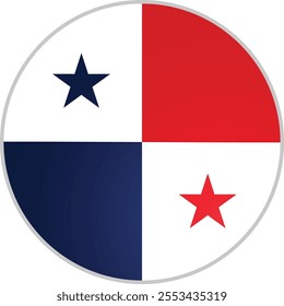 Panama Country Round Flag Vector