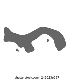Panama country simplified map. Grey stylish smooth map. Vector icons isolated on white background.