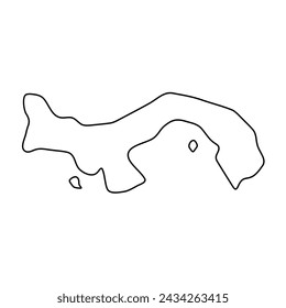 Mapa simplificado de Panamá. Contorno de contorno fino de contorno negro. Icono de vector simple