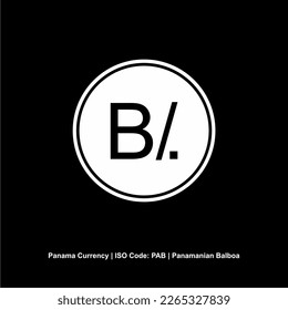 Panama Currency Symbol, Panamanian Balboa Icon, PAB Sign. Vector Illustration