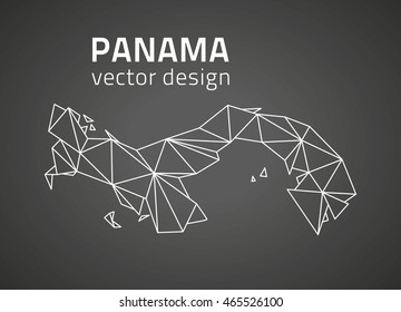 Panama dark vector contour triangle perspective map